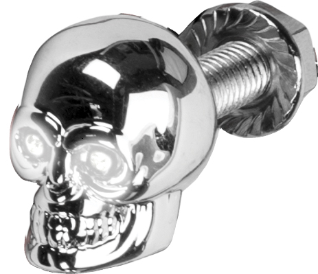 HARDDRIVE Lighted Skull Lic Plate Screw White
