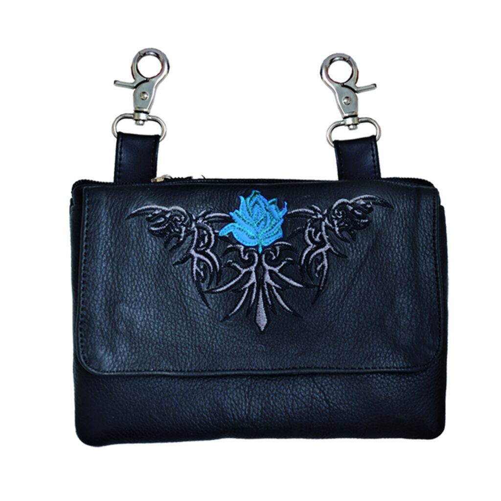 Unik Ladies Clip on Bag - Teal Rose Design