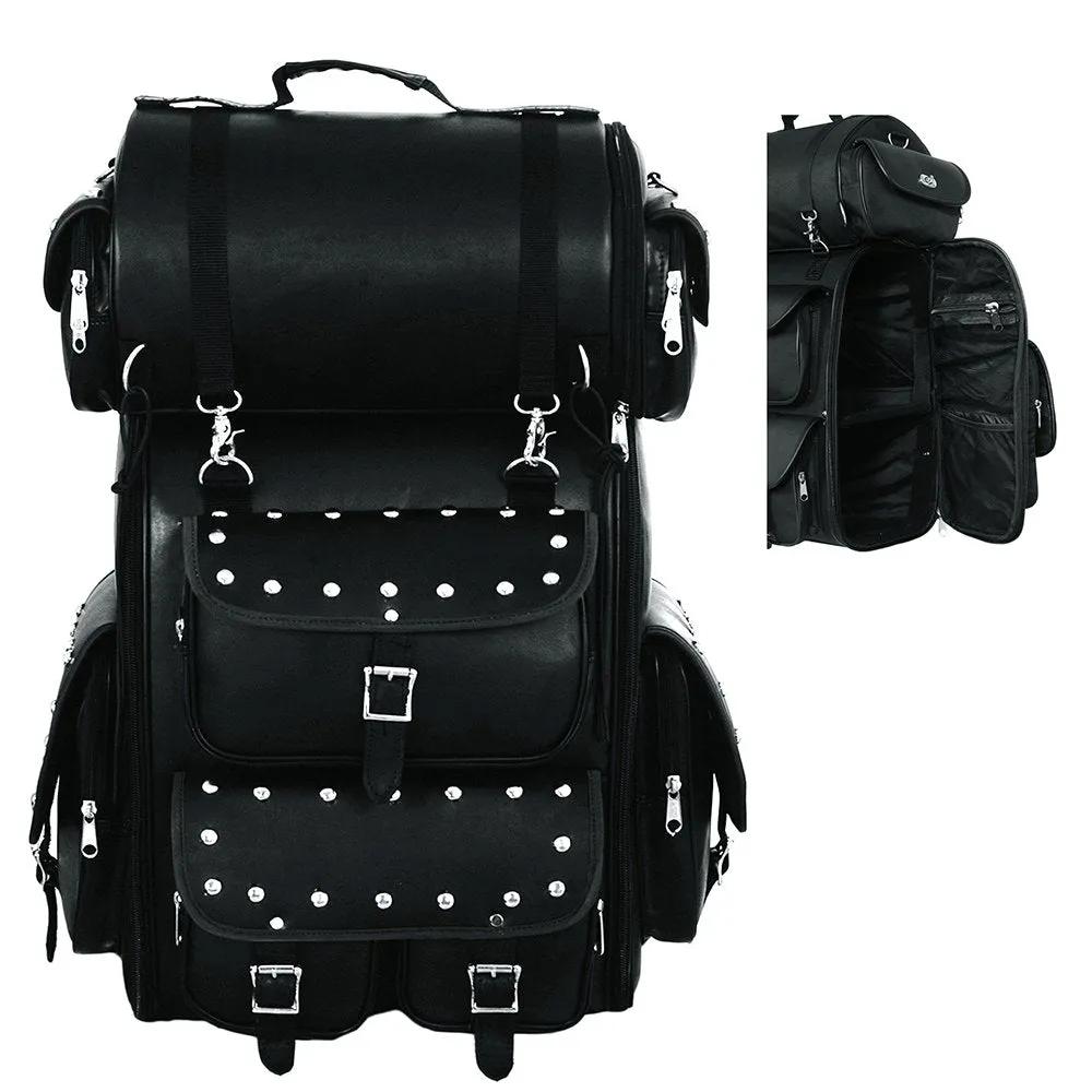 Unik Black Studded Touring Bag Set — 9326.SD
