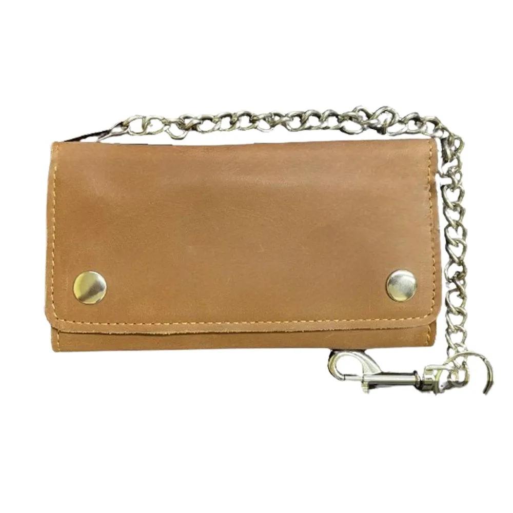 Unik Tan Trifold Chain Wallet — 5767.01