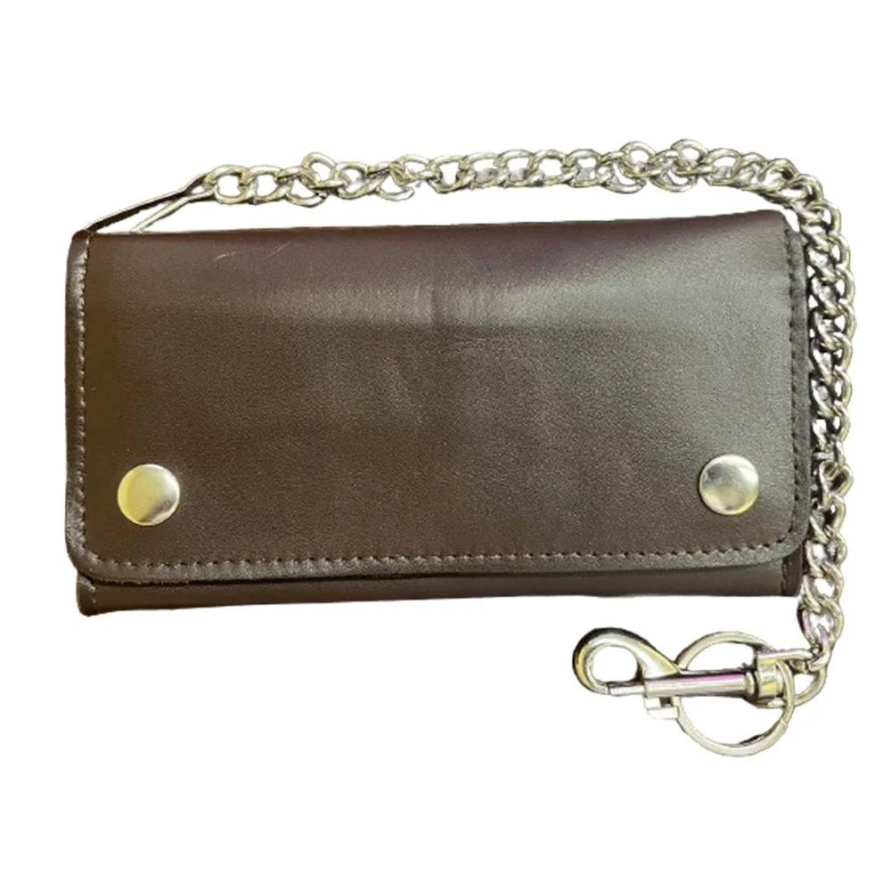 Unik Brown Trifold Chain Wallet — 5767.03