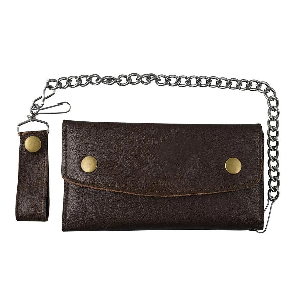 Unik Brown Trifold Chain Wallet — 9067.00