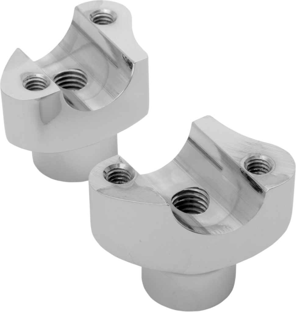 Drag Specialties Forged Aluminum Handlebar Risers - Straight - 1.7" - Chrome (Pair)