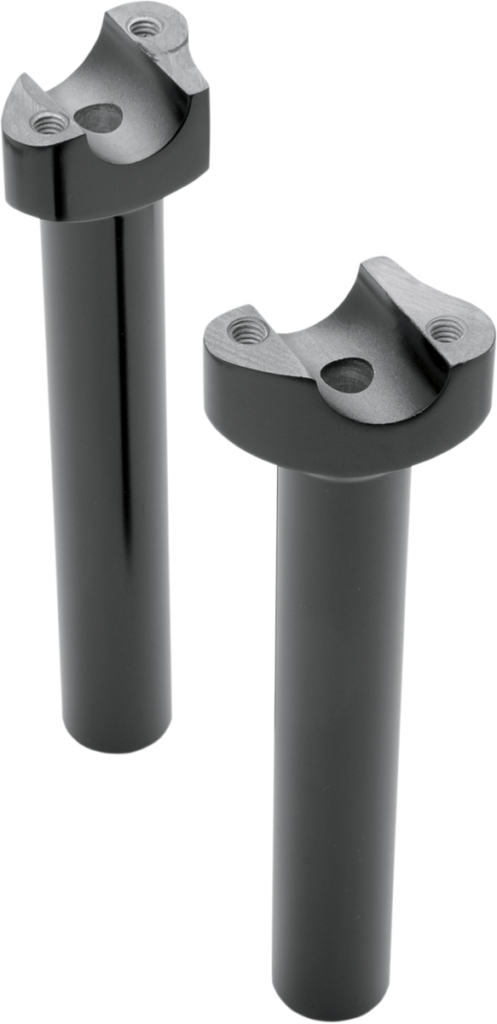 Drag Specialties Forged Aluminum Handlebar Risers - Straight - 8" - Black (Pair)