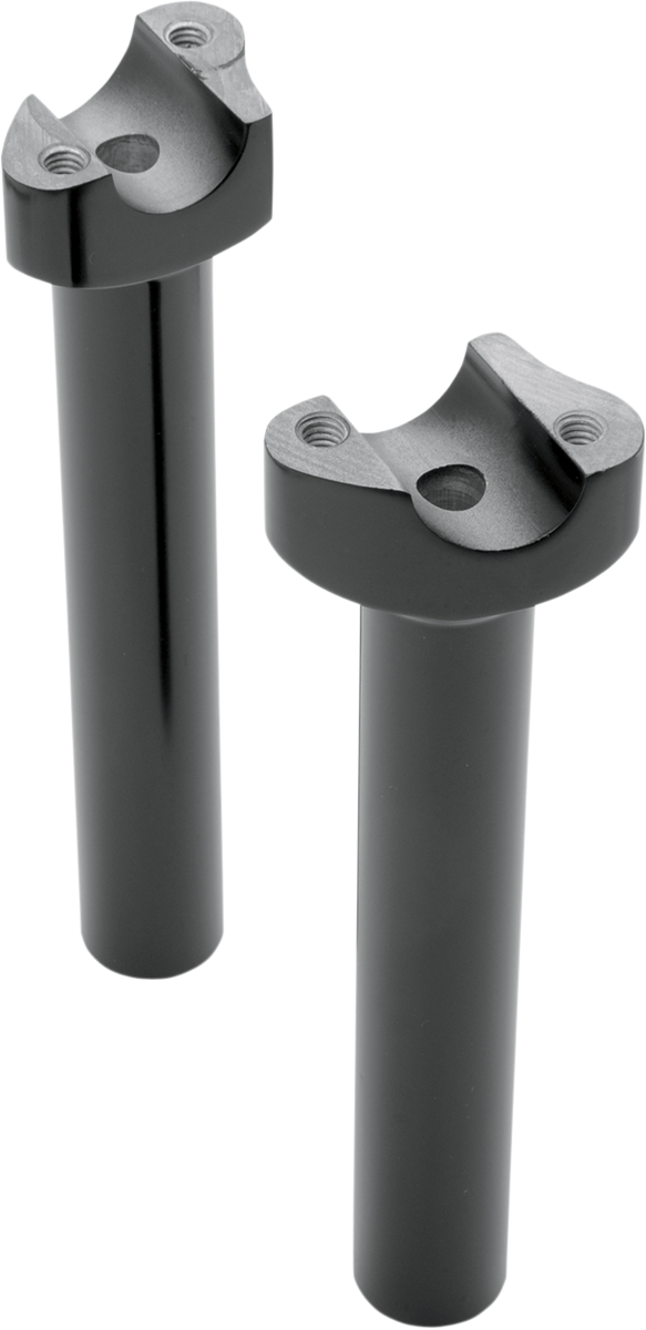 Drag Specialties Forged Aluminum Handlebar Risers - Straight - 8" - Black (Pair)