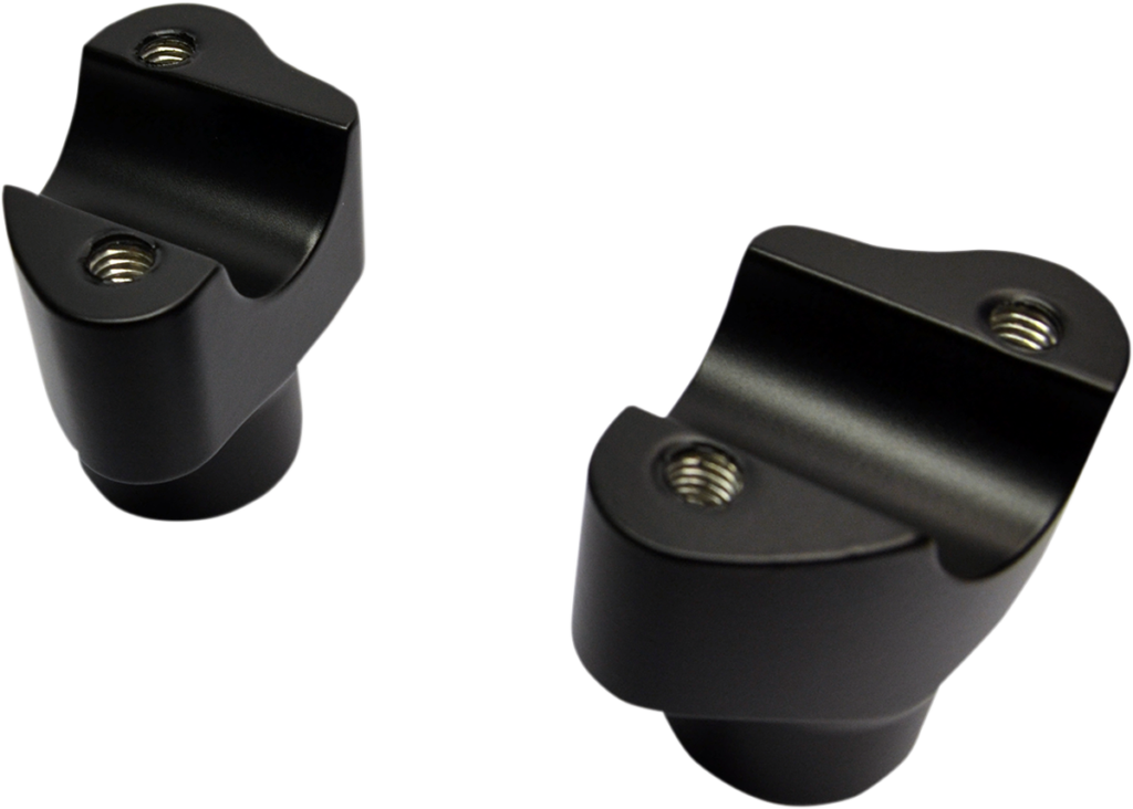 Drag Specialties Buffalo Billet Aluminum Handlebar Risers - 1-1/2" - Flat Black (Pair)