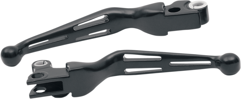 Drag Specialties Slotted Wide Blade Lever Set - Black (Pair)