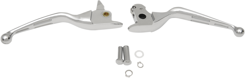 Drag Specialties Slotted Wide Blade Lever Set - Chrome (Pair)