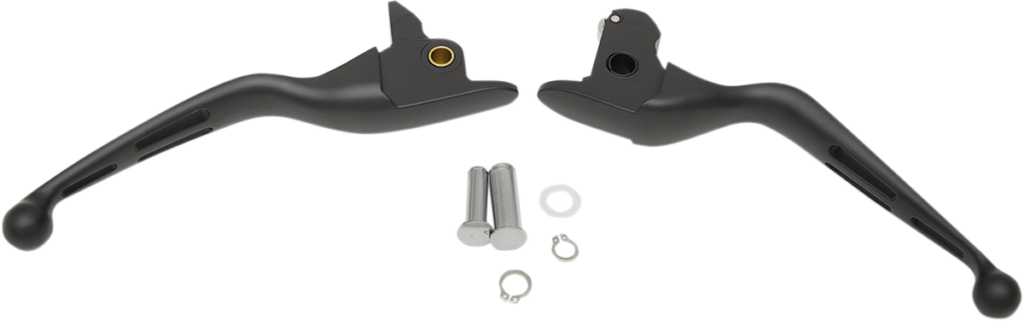 Drag Specialties Slotted Wide Blade Lever Set - Black (Pair)