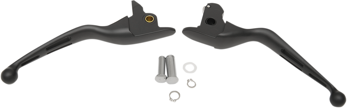 Drag Specialties Slotted Wide Blade Lever Set - Black (Pair)