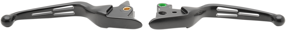 Drag Specialties Slotted Wide Blade Lever Set - Black (Pair)