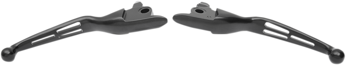 Drag Specialties Slotted Wide Blade Lever Set - Black (Pair)