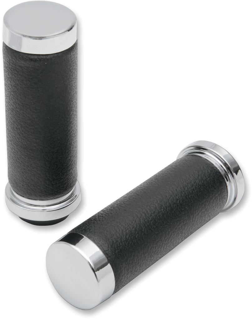 Drag Specialties Textured Black Rubber Grips - Tbw