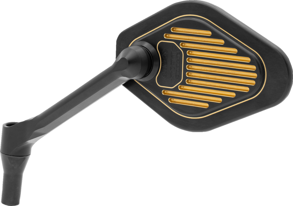 Drag Specialties Mirror - Adjustable - Diamond - Black/Gold - Short Stem - Left