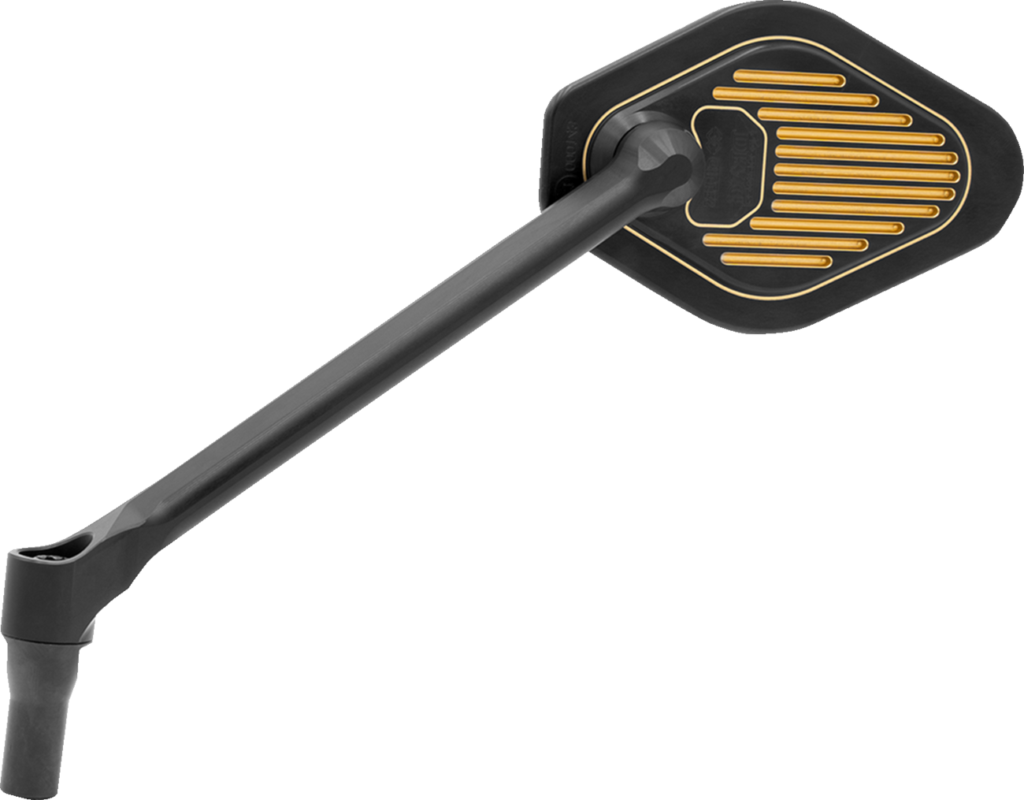 Drag Specialties Mirror - Adjustable - Diamond - Black/Gold - Long Stem - Left