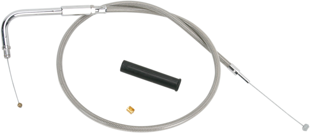 Drag Specialties Stainless Braided Throttle Cable - 26-1/2"
