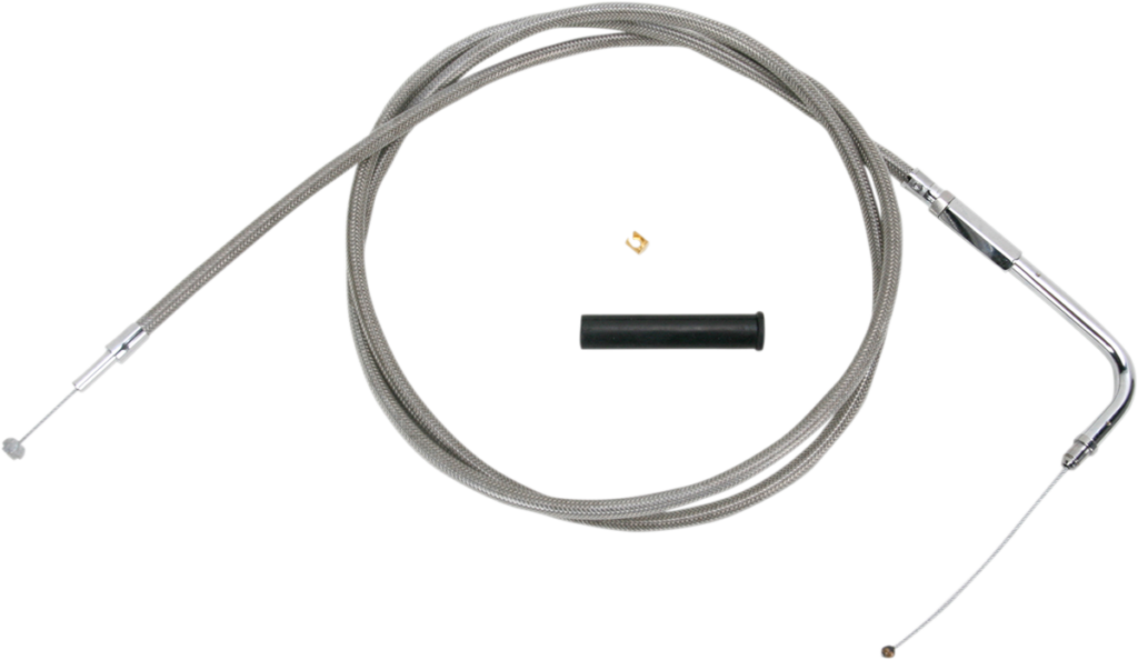 Drag Specialties Stainless Braided Throttle Cable - 58"