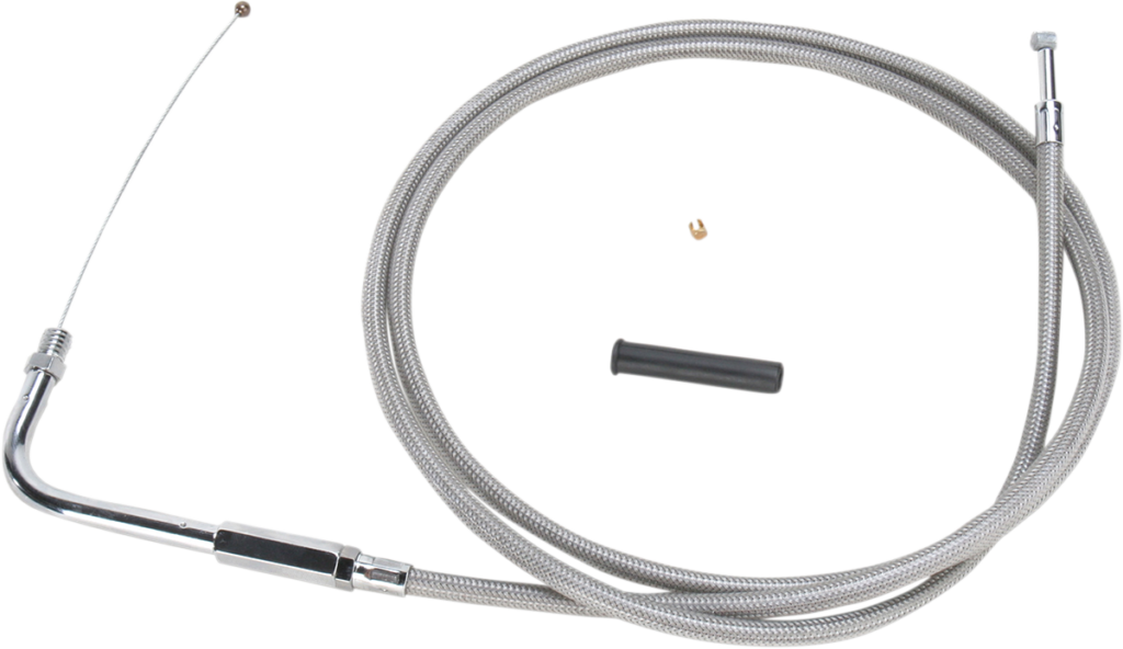 Drag Specialties Stainless Braided Throttle Cable - 54"