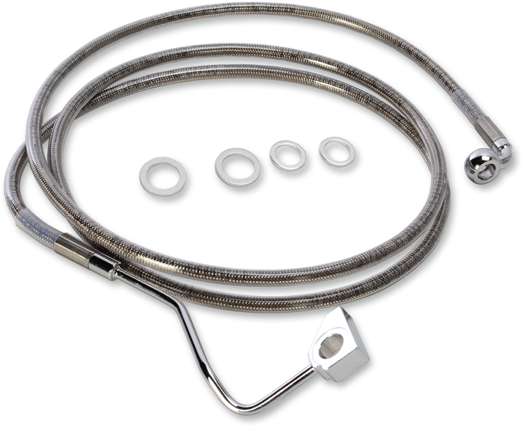Drag Specialties Brake Line - Front - +4" - Stainless Steel
