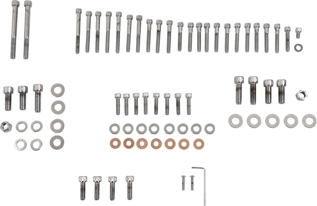 Drag Specialties Bolt Kit - Complete Motor - Knurled/Socket-Head - '86-'90 Sportster
