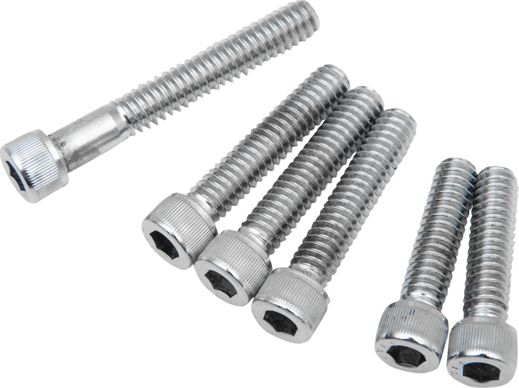 Drag Specialties Bolt Kit - Cam Cover - Knurled - Chrome - '70-'84 Harley-Davidson