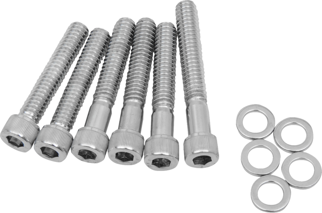 Drag Specialties Bolt Kit - Cam Cover - Knurled - Chrome - '87-'92 Harley-Davidson