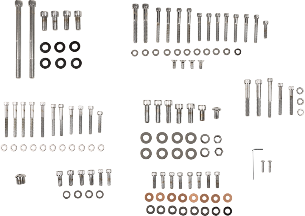 Drag Specialties Bolt Kit - Complete Motor - Knurled/Socket-Head - '91-'03 Sportster