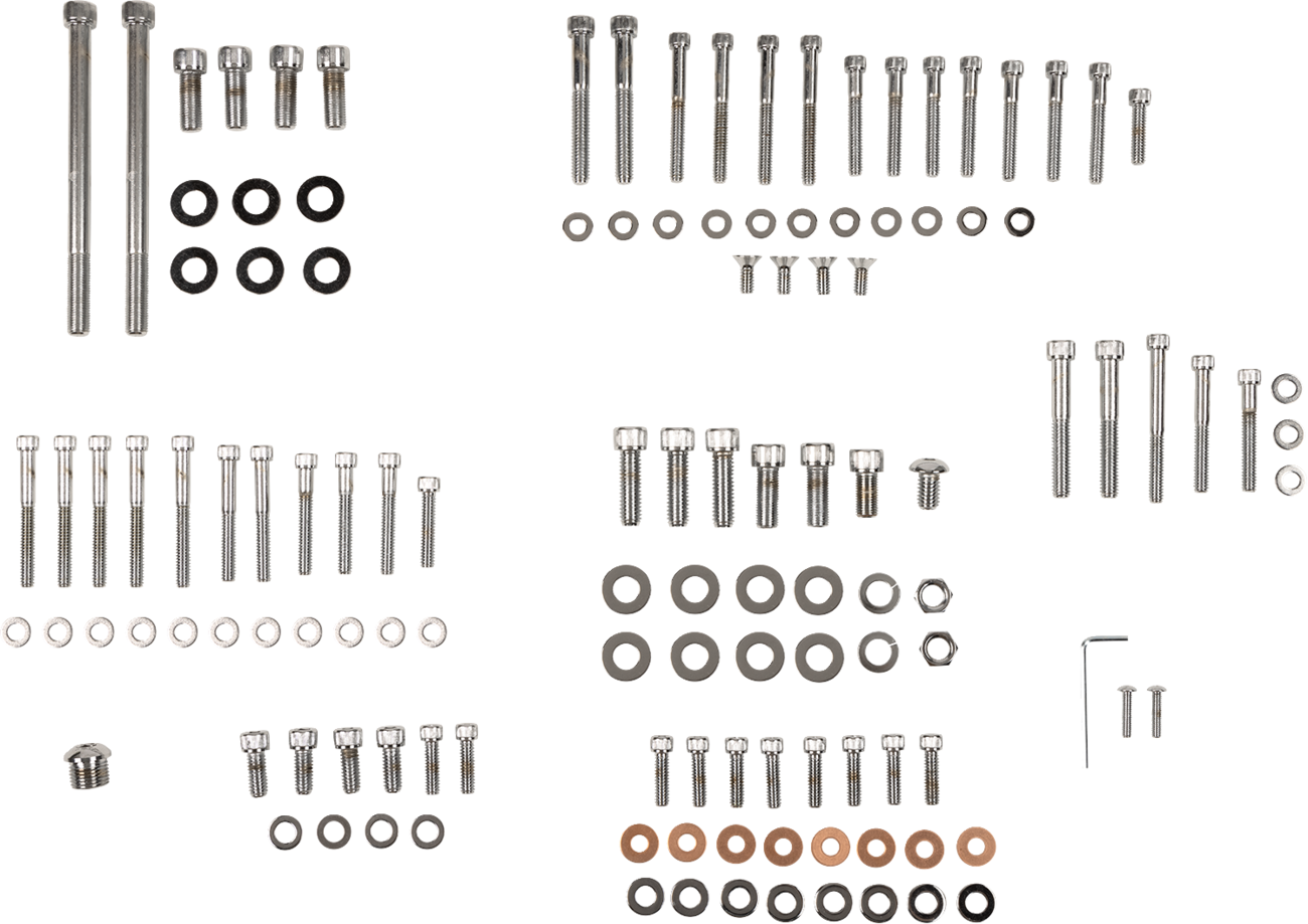 Drag Specialties Bolt Kit - Complete Motor - Knurled/Socket-Head - '91-'03 Sportster