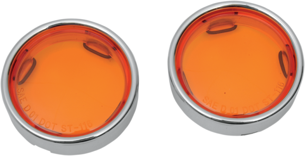Drag Specialties Lens W/Trim Ring - Amber