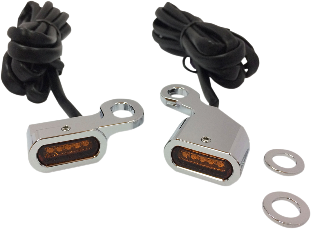 Drag Specialties LED Handlebar Marker Lights - Chrome/Amber