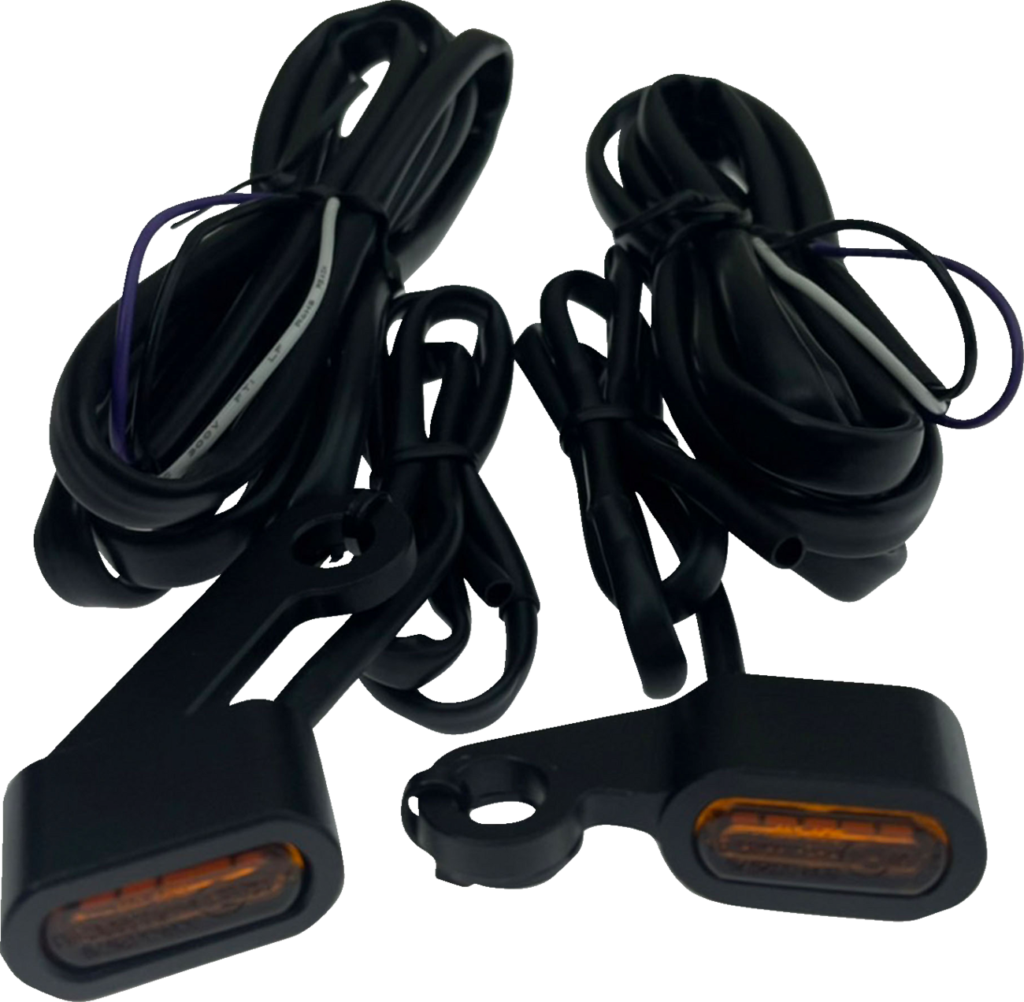 Drag Specialties Marker Lights - Black - Amber Lens - '04-'13 XL (Pair)