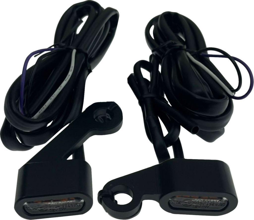 Drag Specialties Marker Lights - Matte Black - Amber Lens - '04-'13 XL (Pair)