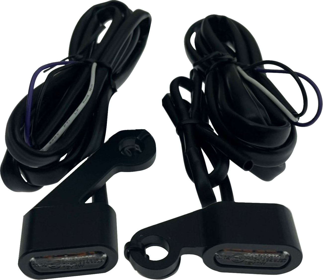 Drag Specialties Marker Lights - Matte Black - Amber Lens - '04-'13 XL (Pair)