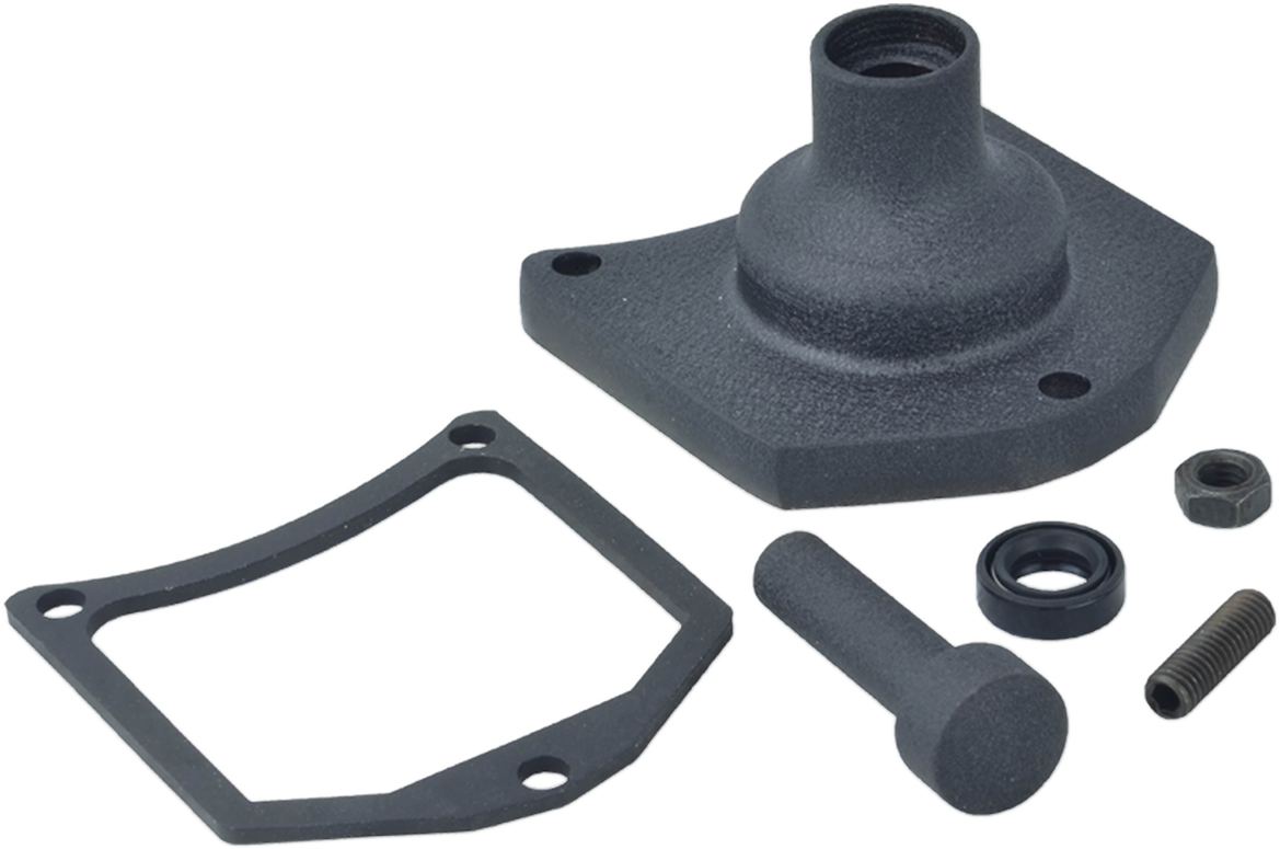 Drag Specialties End Cover - Solenoid/Starter Button - Black Wrinkle