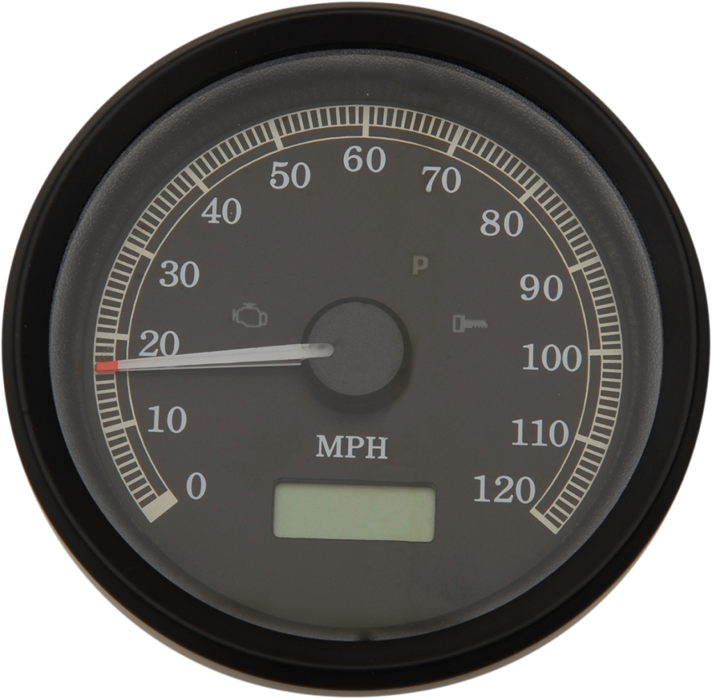 Drag Specialties 3-3/8" MPH Programmable Electronic Speedometer - Black Bezel - Black Face