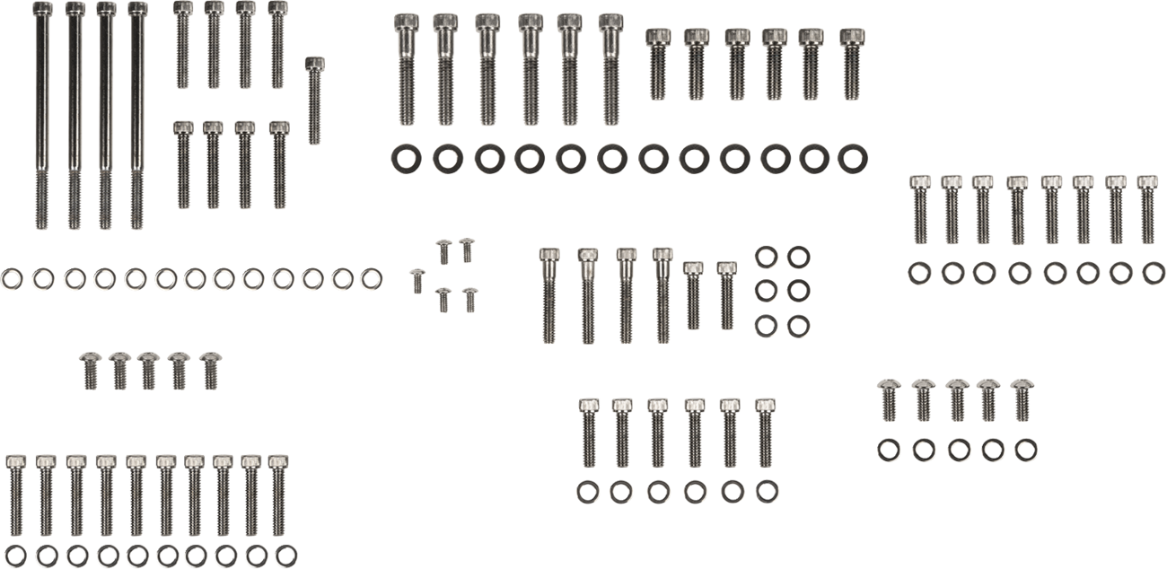 Drag Specialties Bolt Kit - Complete Motor - Knurled/Socket-Head - Black/Chrome - '07-'17 Softail/Dyna