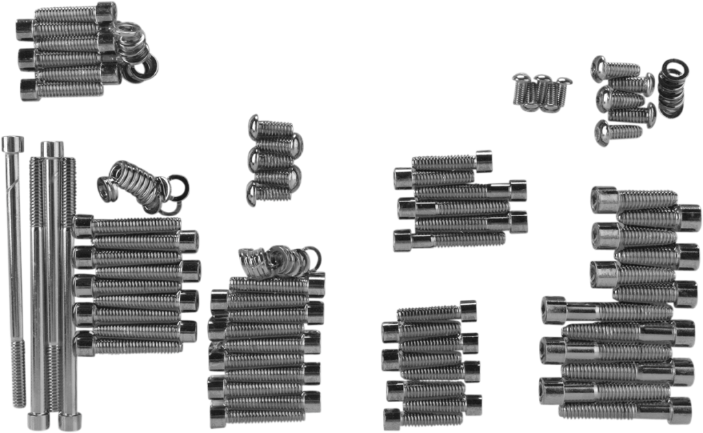 Drag Specialties Bolt Kit - Complete Motor - Smooth/Socket-Head - Black/Chrome - '07-'17 Softail/Dyna