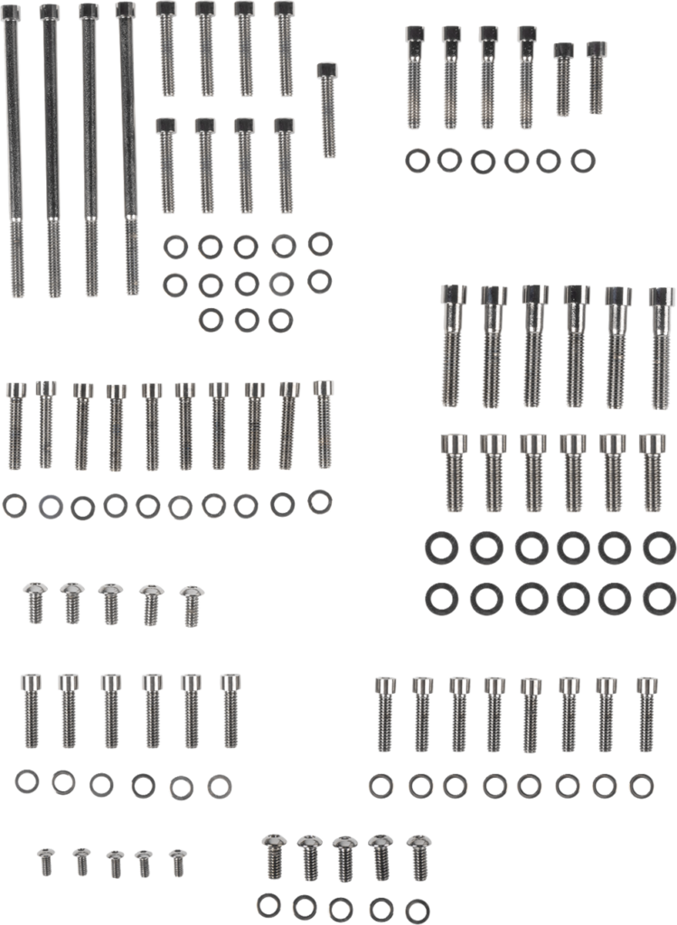 Drag Specialties Bolt Kit - Complete Motor - Smooth/Socket-Head - Black/Chrome - '07-'16 Touring