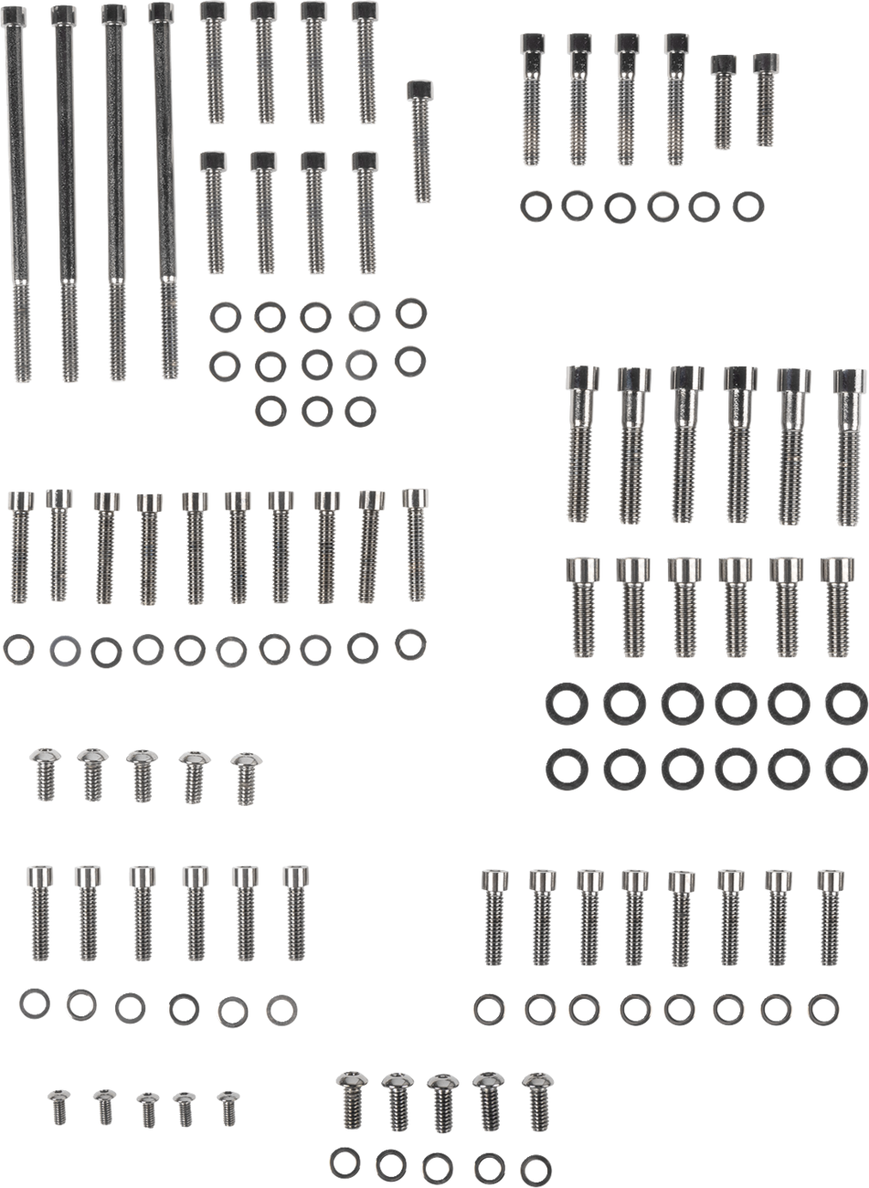 Drag Specialties Bolt Kit - Complete Motor - Smooth/Socket-Head - Black/Chrome - '07-'16 Touring