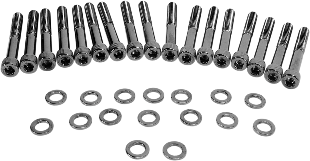 Drag Specialties Bolt Kit - Primary Cover - Knurled - Black/Chrome - '04-'21 Sportster