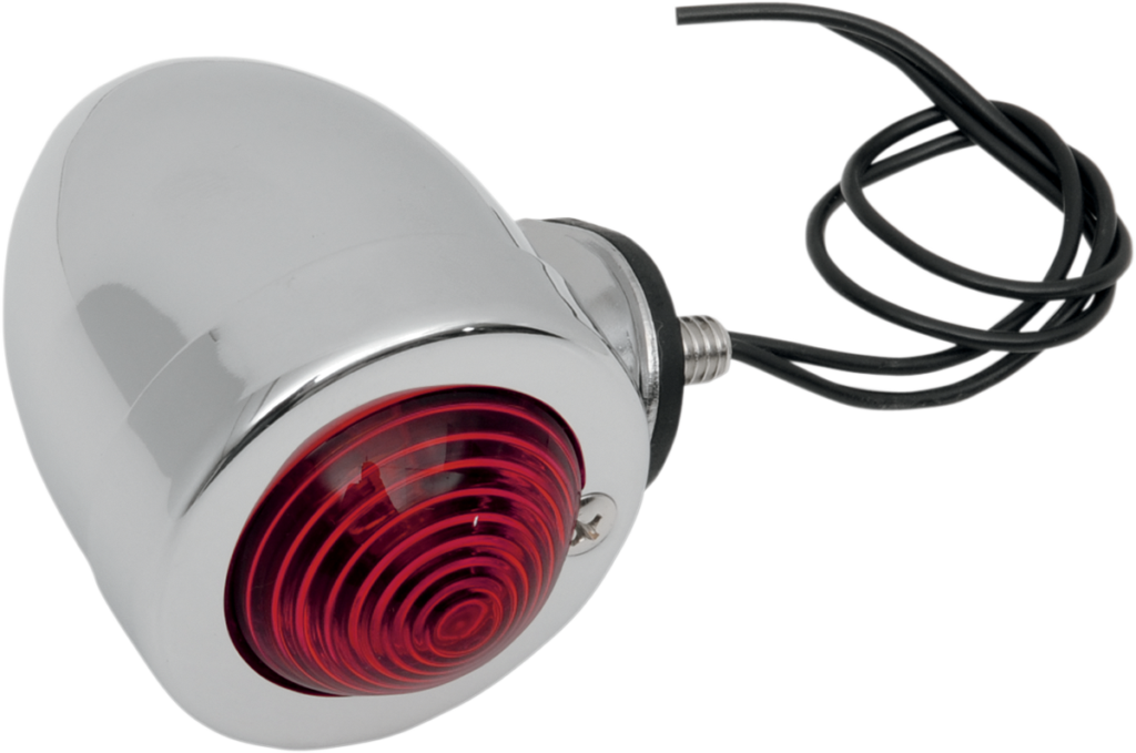 Drag Specialties Bullet Light - Bottom-Mount - Red Lens - Chrome