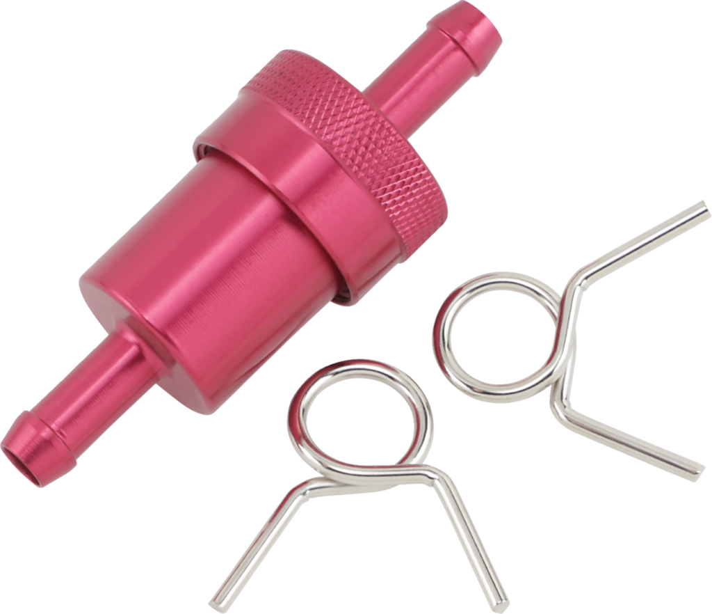 EMGO Anodized Aluminum Fuel Filter - Red - 5/16"