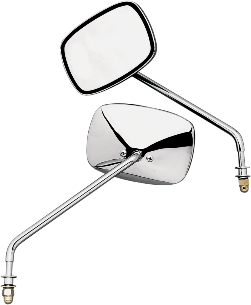 EMGO Mirrors - Side View - Plain Face/Rectangle - Long Stem - Left/Right - Screw-In - Pair