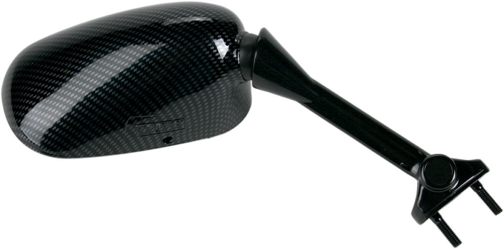 EMGO Mirror - Side View - Black/Carbon Fiber - Rectangle - Right - Kawasaki