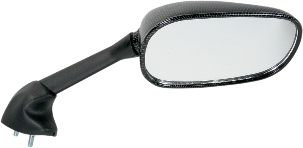 EMGO Mirror - Side View - Black/Carbon Fiber - Rectangle - Right - Yamaha