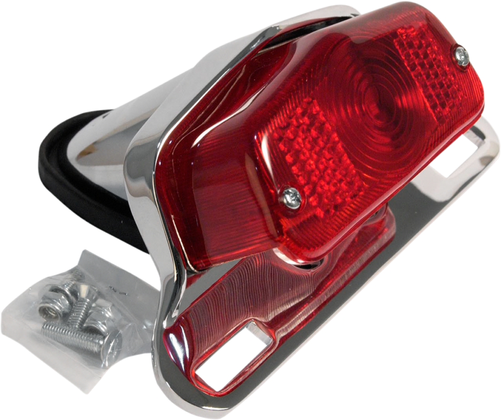 EMGO Taillight - Chrome Bracket - Red Lens
