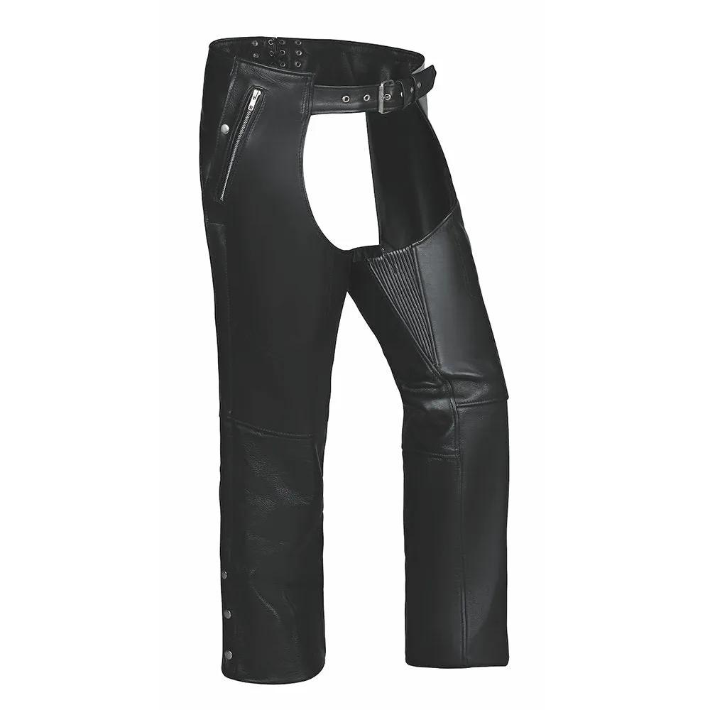 Alter Ego Maverick - Ultra 4-Pocket Leather Motorcycle Chaps with Spandex