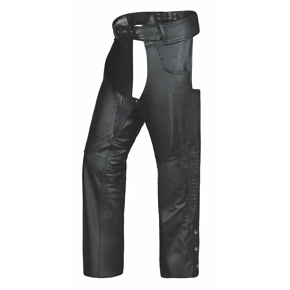 Alter Ego Mercenary - Unisex Leather Motorcycle Chaps with Spandex