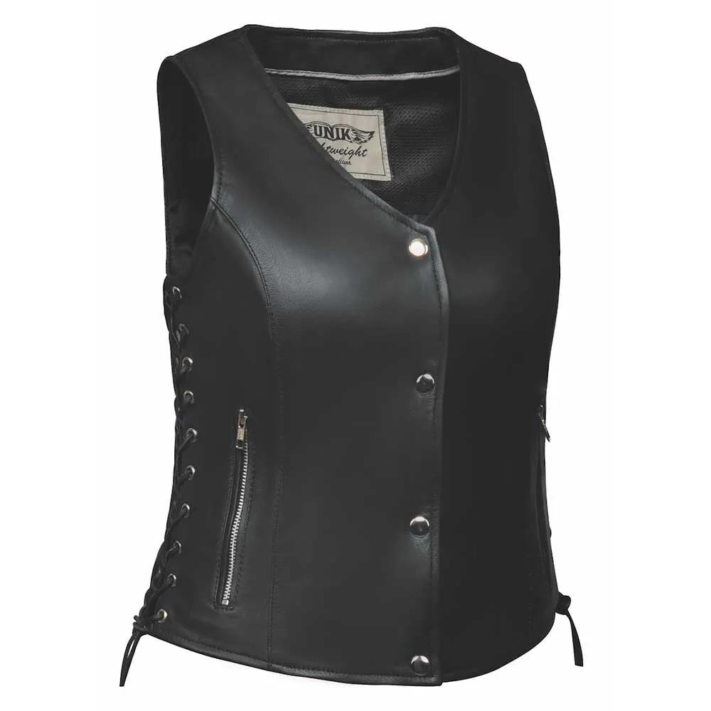 Alter Ego Mesa - Women's Naked Goatskin Leather Motorcycle Vest