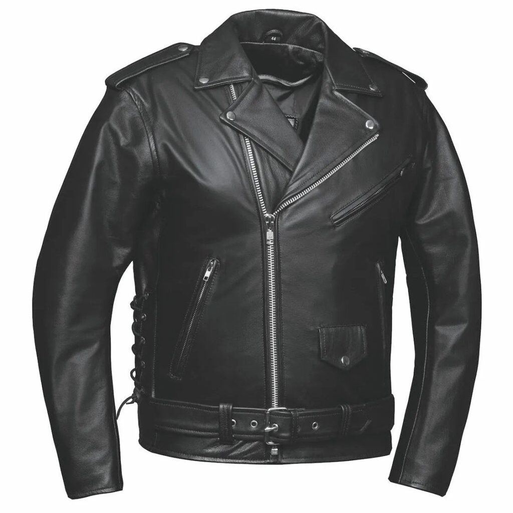 Alter Ego men's black buffalo leather motorcycle jacket, manufactured by Unik
